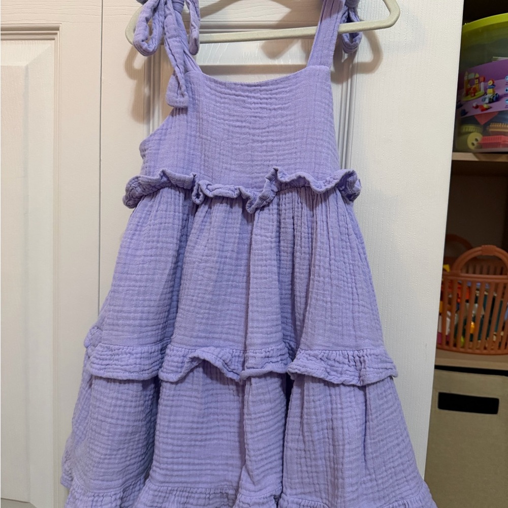 Made by Molly Purple Gauze Ruffled Dress
